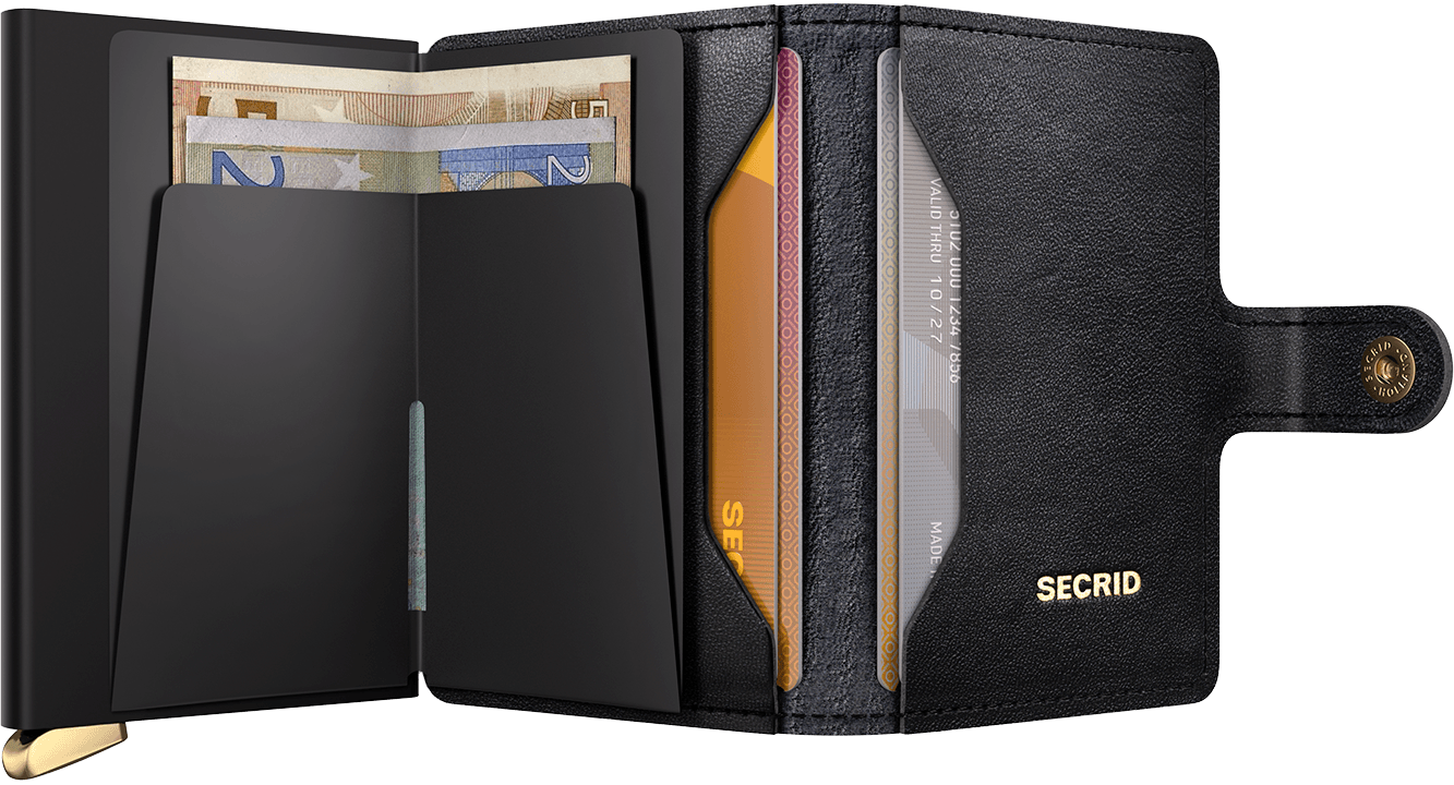 Premium Miniwallet Emboss Diamond Black Secrid Wallets Open