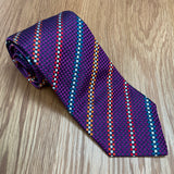Purple Rainbow Stripe Silk Tie | Q. Contrary