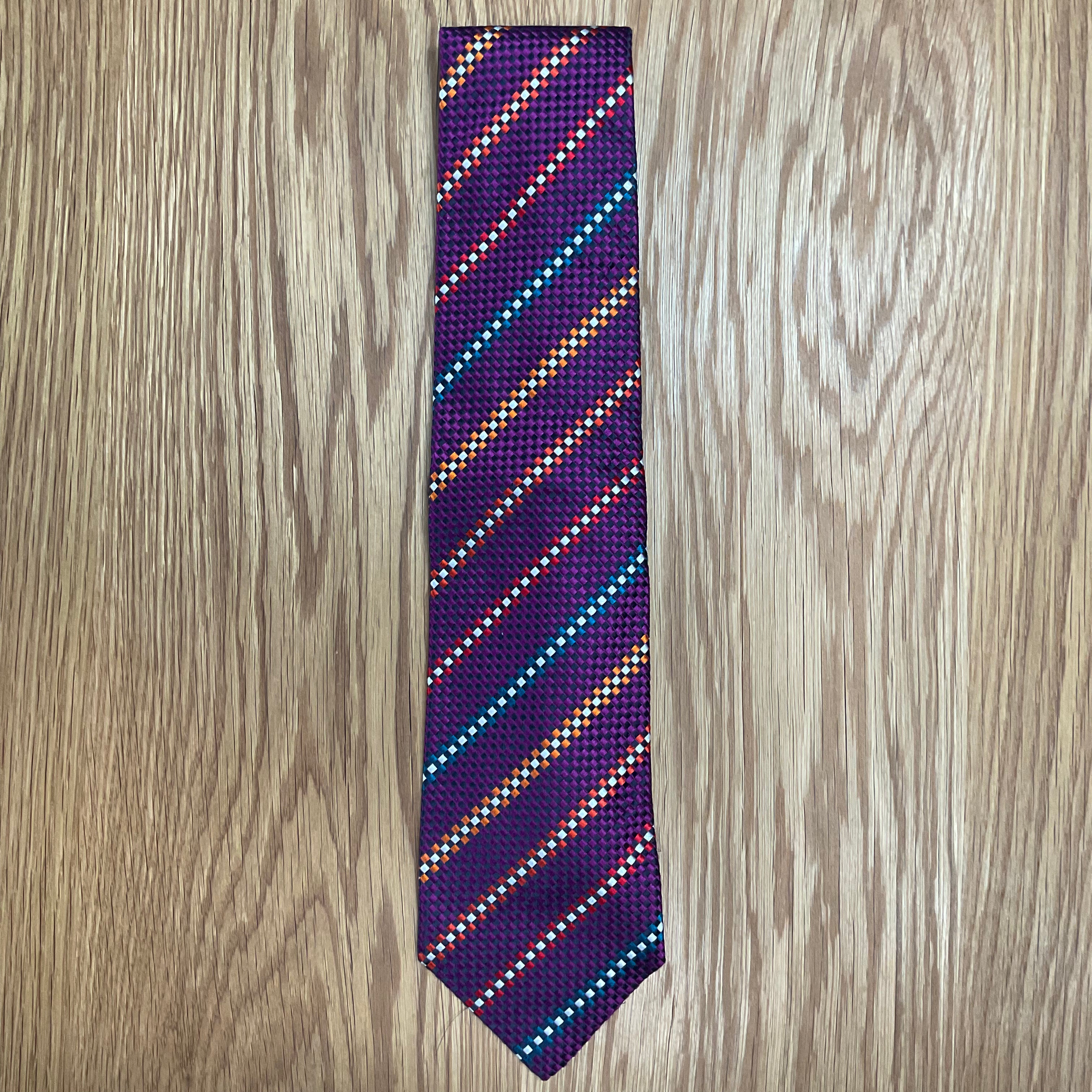 Purple Rainbow Stripe Silk Tie Q. Contrary