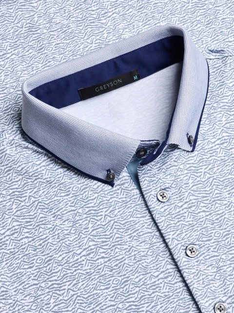 Range Short Sleeve Polo Arctic Greyson Clothiers Collar Detail