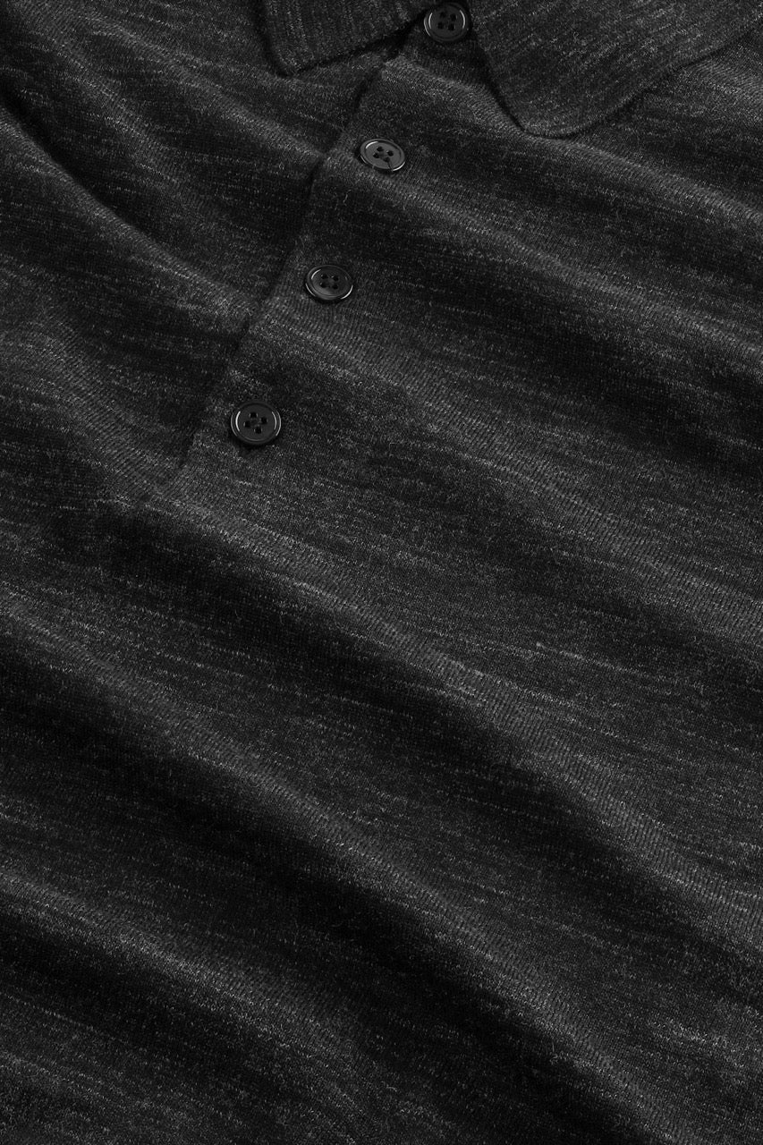 Raymond Long Sleeve Polo in Black from NN. 07 Fabric Close