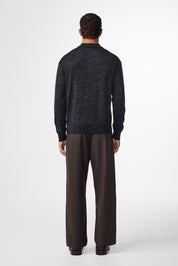 Raymond Long Sleeve Polo in Black from NN. 07 Model Back