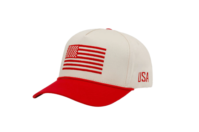 ThreeTone American Flag Hat in Red