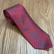 Red Blue Micro Geo Silk Tie Q. Contrary