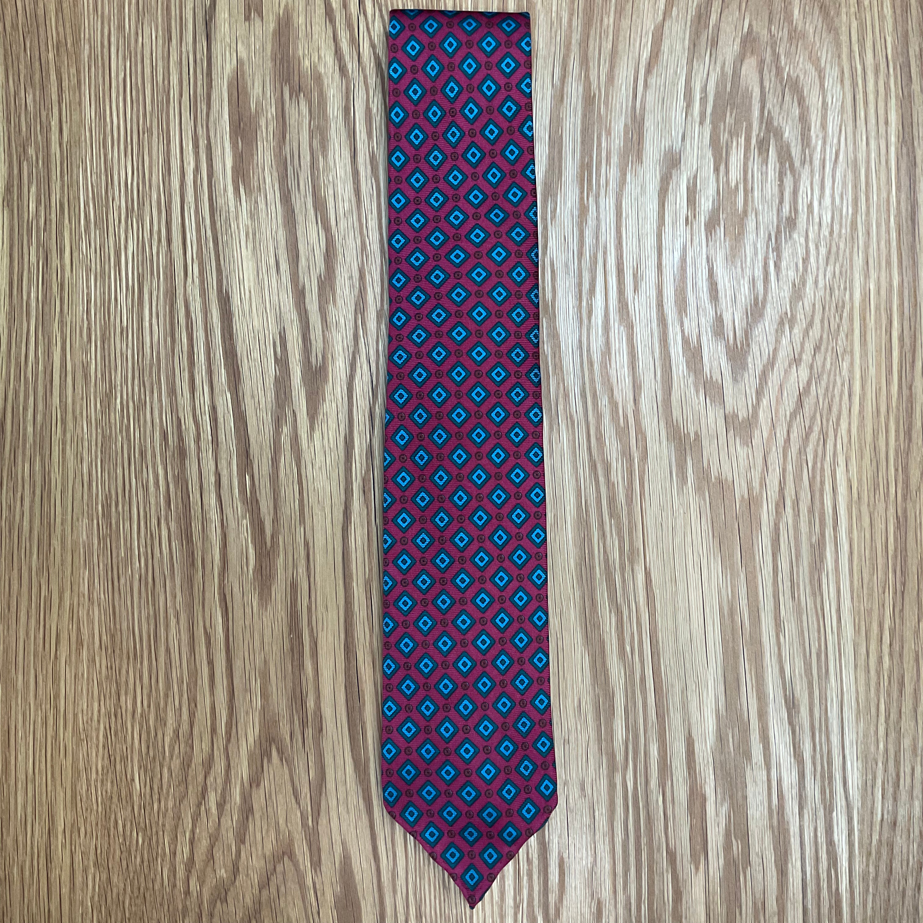 Red Geo Diamond Silk Tie Q. Contrary