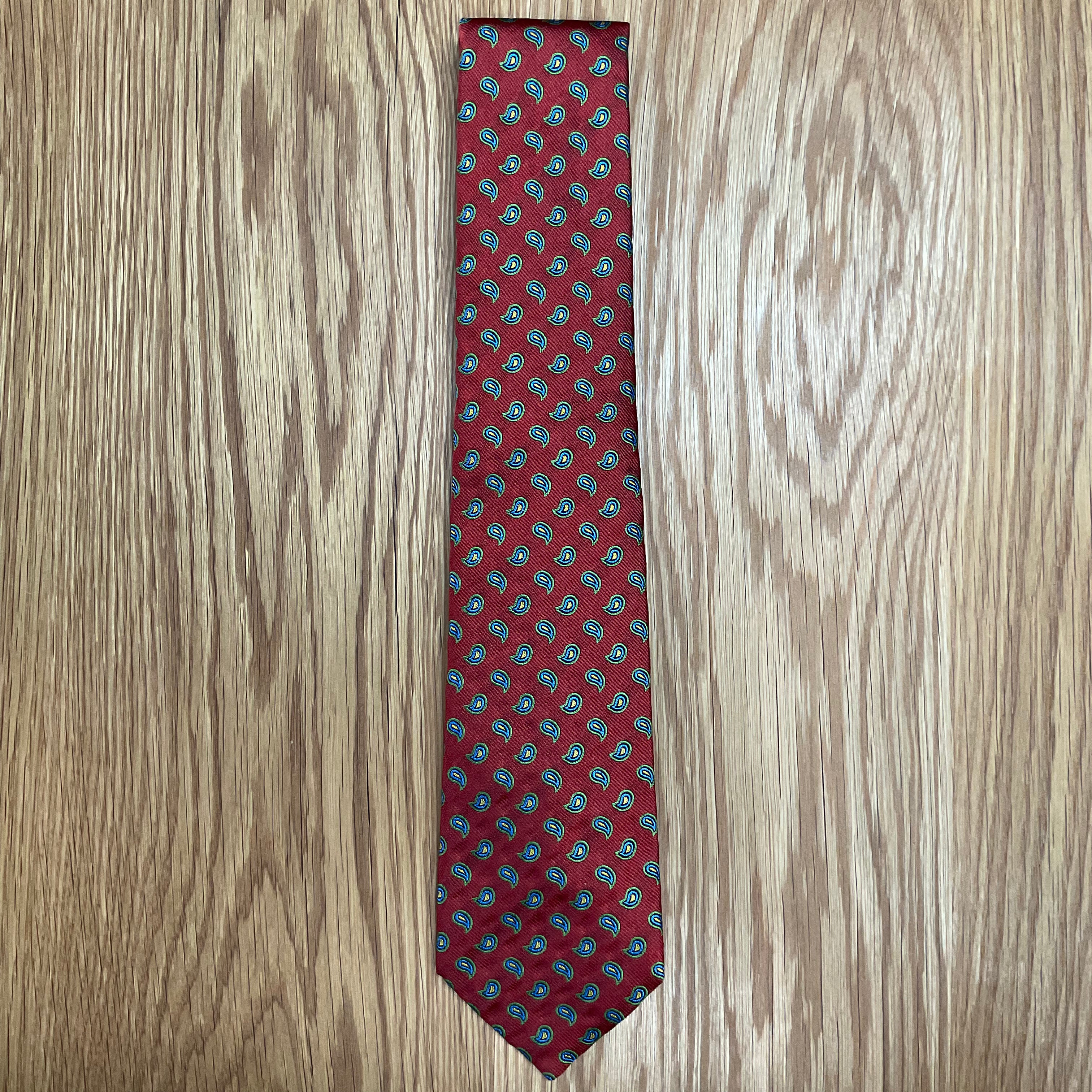Red Micro Paisley Silk Tie Q. Contrary