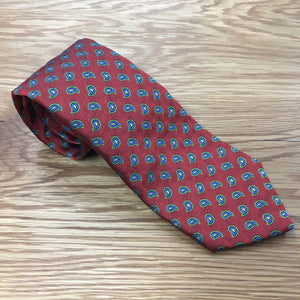 red silk paisley tie