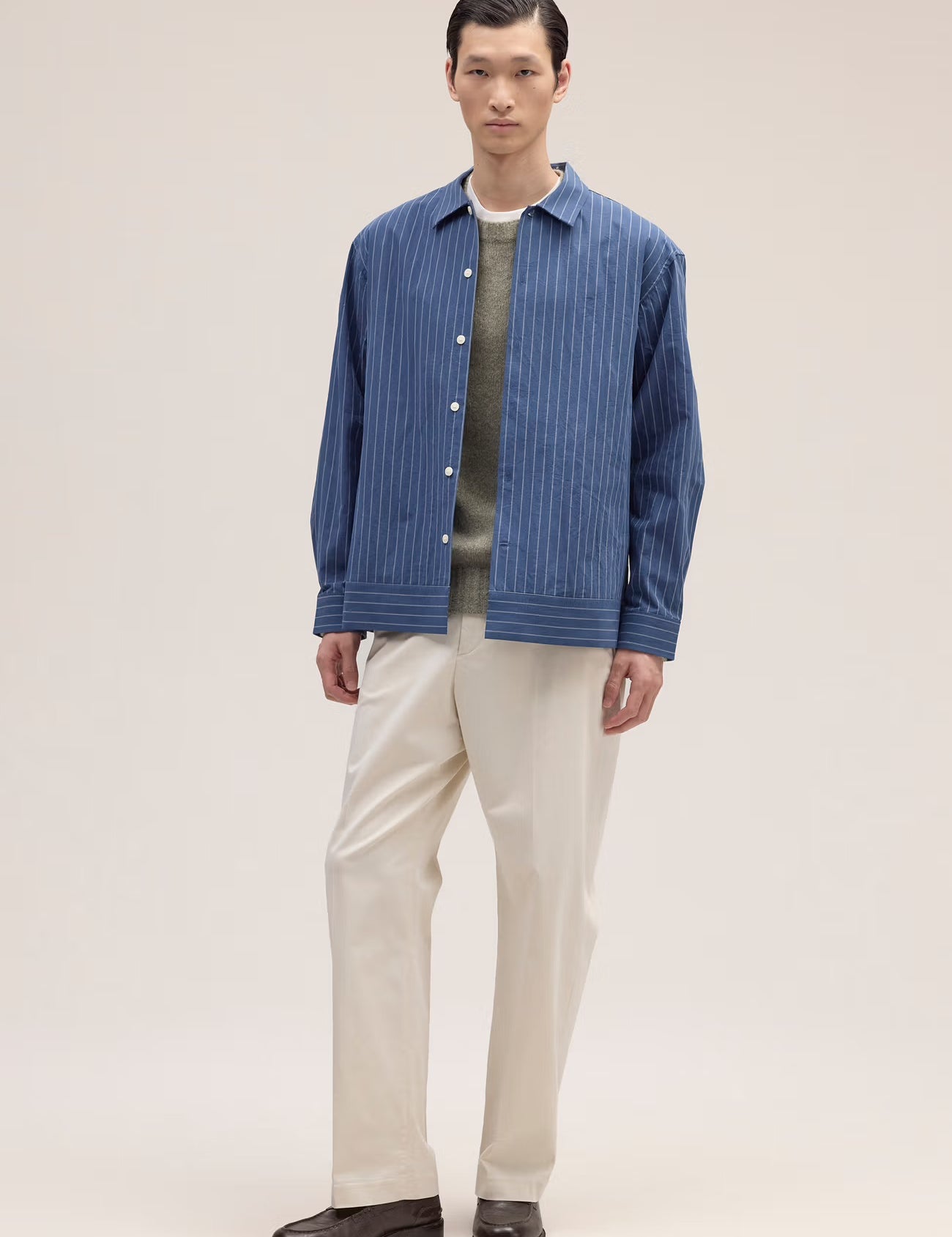 Reed Relaxed fit organic cotton Overshirt in Blue Stone by NN.07