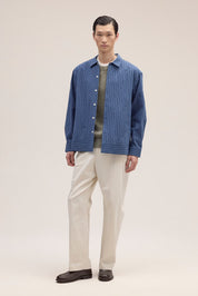 Reed Relaxed fit organic cotton Overshirt in Blue Stone by NN.07