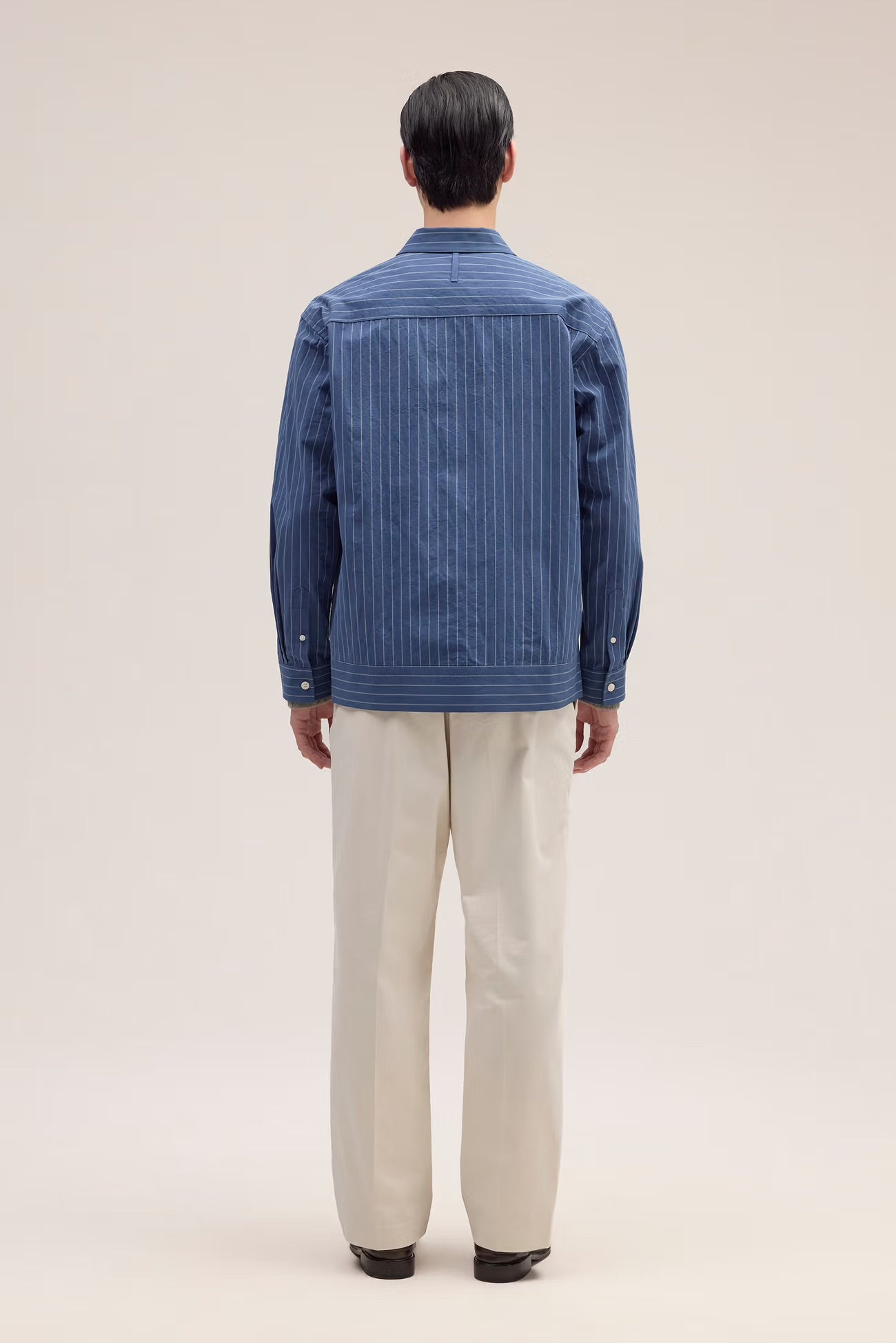 Reed Relaxed fit organic cotton Overshirt in Blue Stone by NN.07