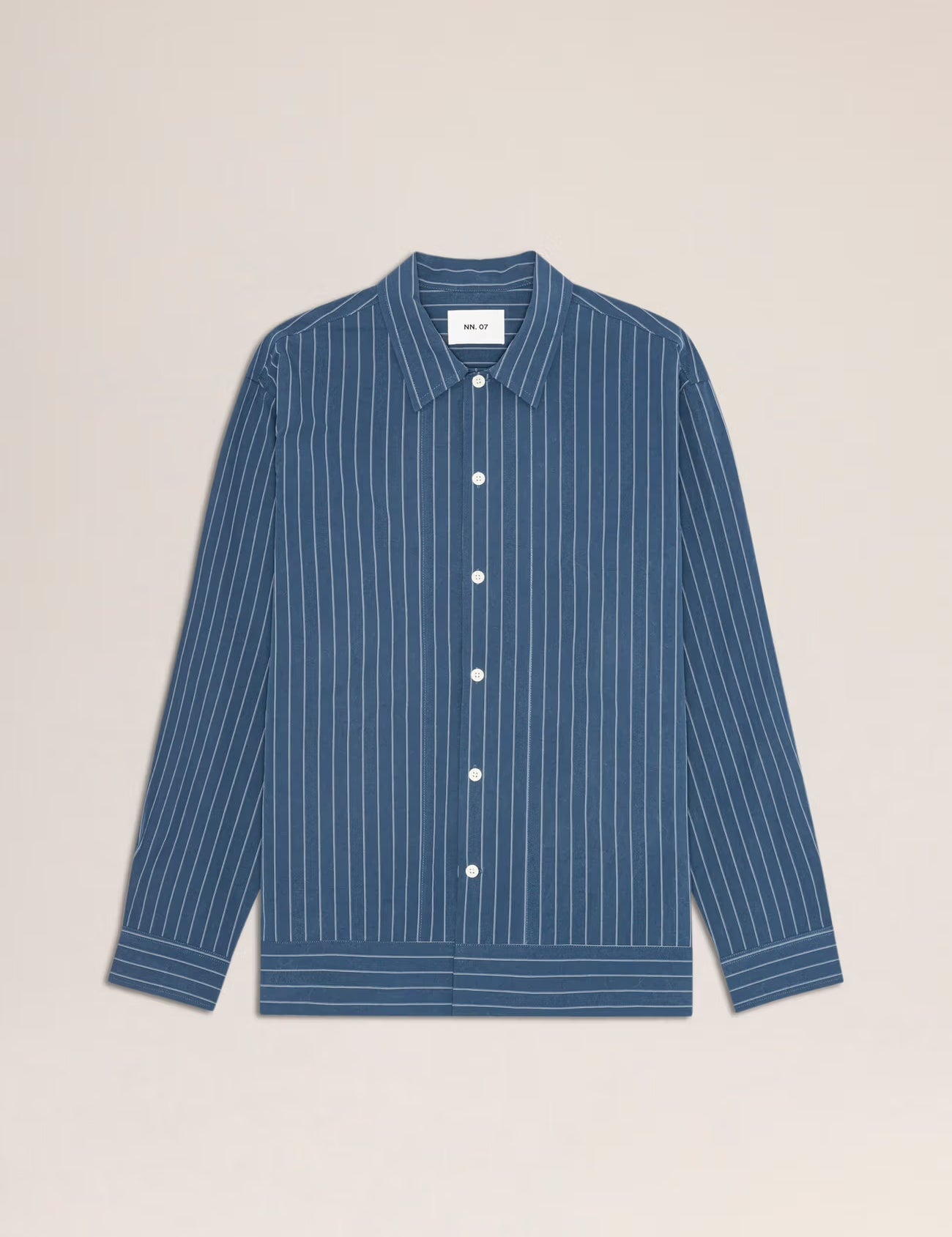 Reed Relaxed fit organic cotton Overshirt in Blue Stone by NN.07