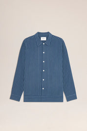 Reed Relaxed fit organic cotton Overshirt in Blue Stone by NN.07