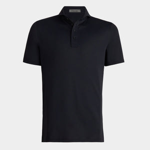 Rib Gusset Tech Pique Polo - Onyx