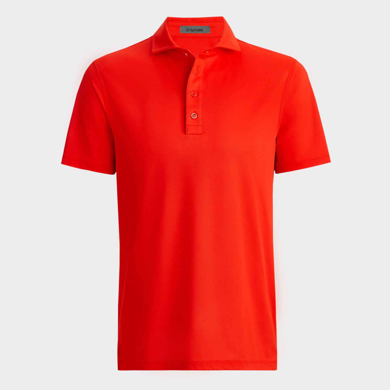 Rib Gusset Tech Pique Polo - Poppy