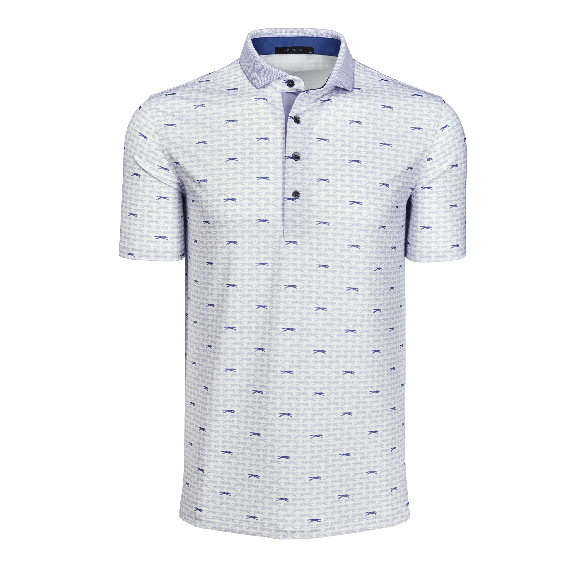 Running Wolf Short Sleeve Polo Arctic Greyson Clothiers front