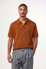 Ryan Jacquard Polo - Caramel | NN.07