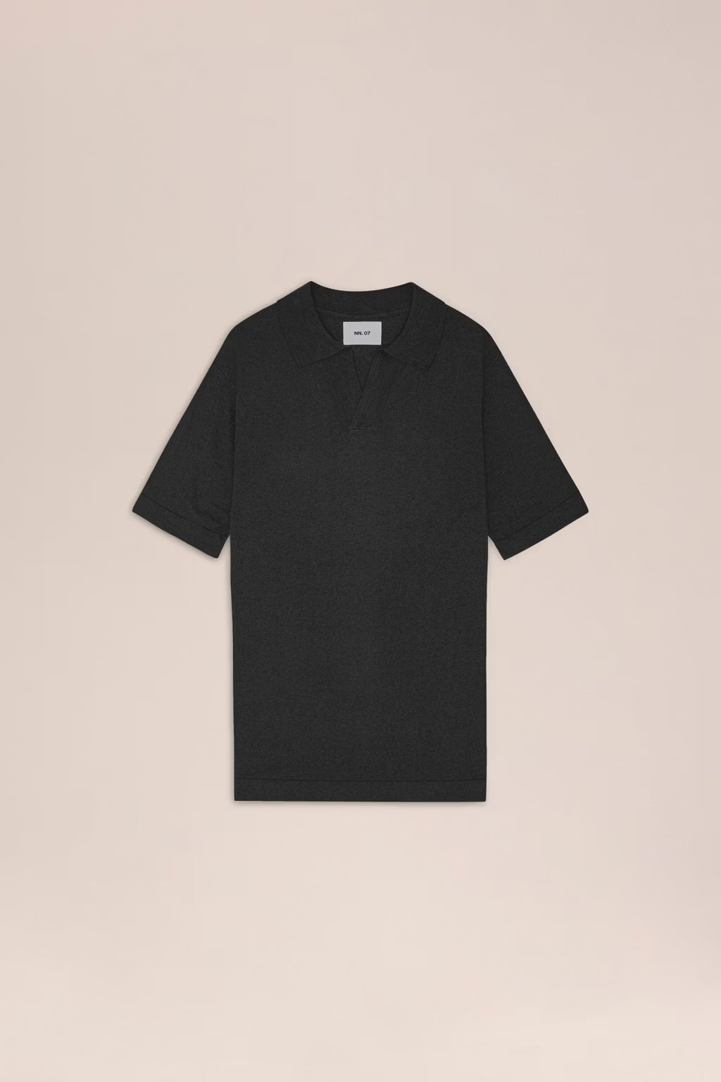 Ryan Knitted Linen Blend Polo Black NN.07