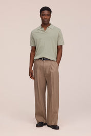 Ryan Knitted Linen Blend Polo Sage Green NN.07