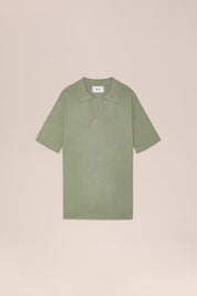 Ryan Knitted Linen Blend Polo Sage Green NN.07