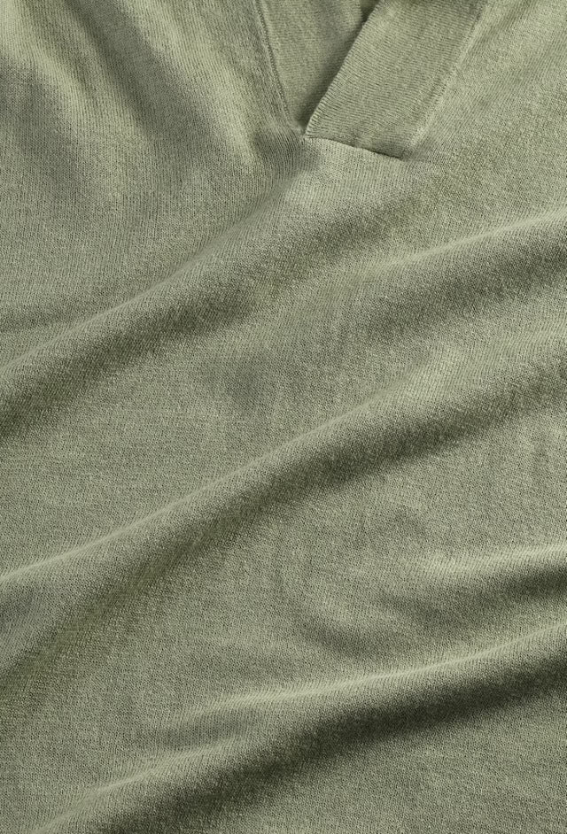 Ryan Knitted Linen Blend Polo Sage Green NN.07