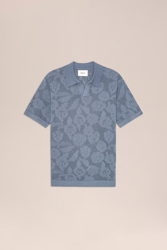 Ryan Organic cotton Polo - Stone Blue NN.07