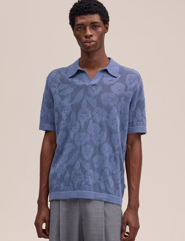 Ryan Organic cotton Polo - Stone Blue NN.07