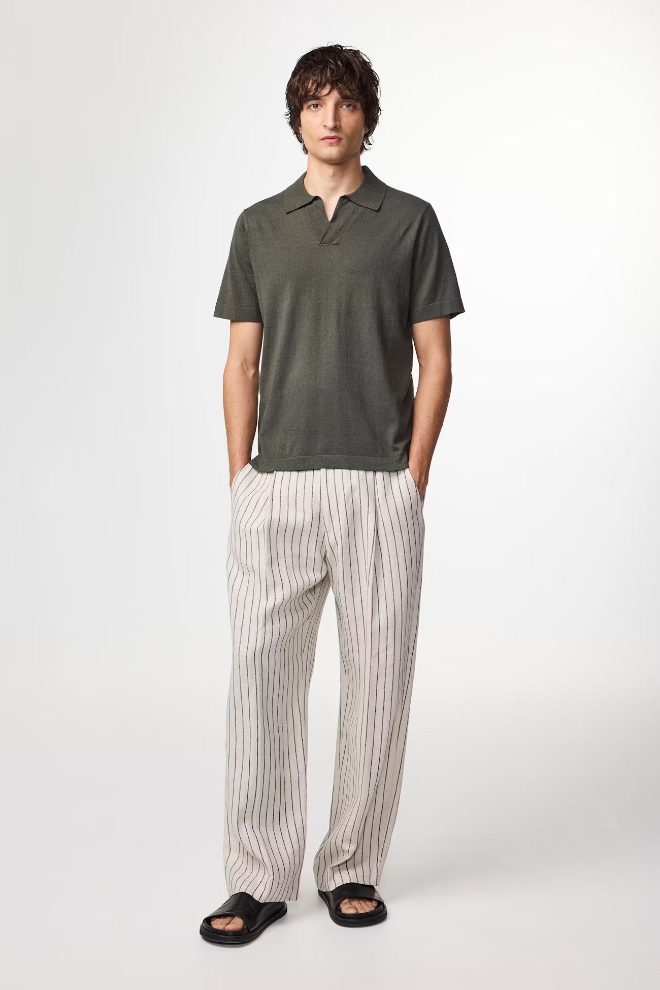 Ryan Knitted Linen Blend Polo - Croc Green | NN.07 – Q. Contrary