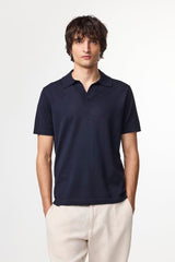Ryan Knitted Linen Blend Polo - Navy | NN.07