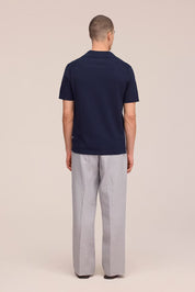 Ryan Knitted Linen Blend Polo Navy NN.07