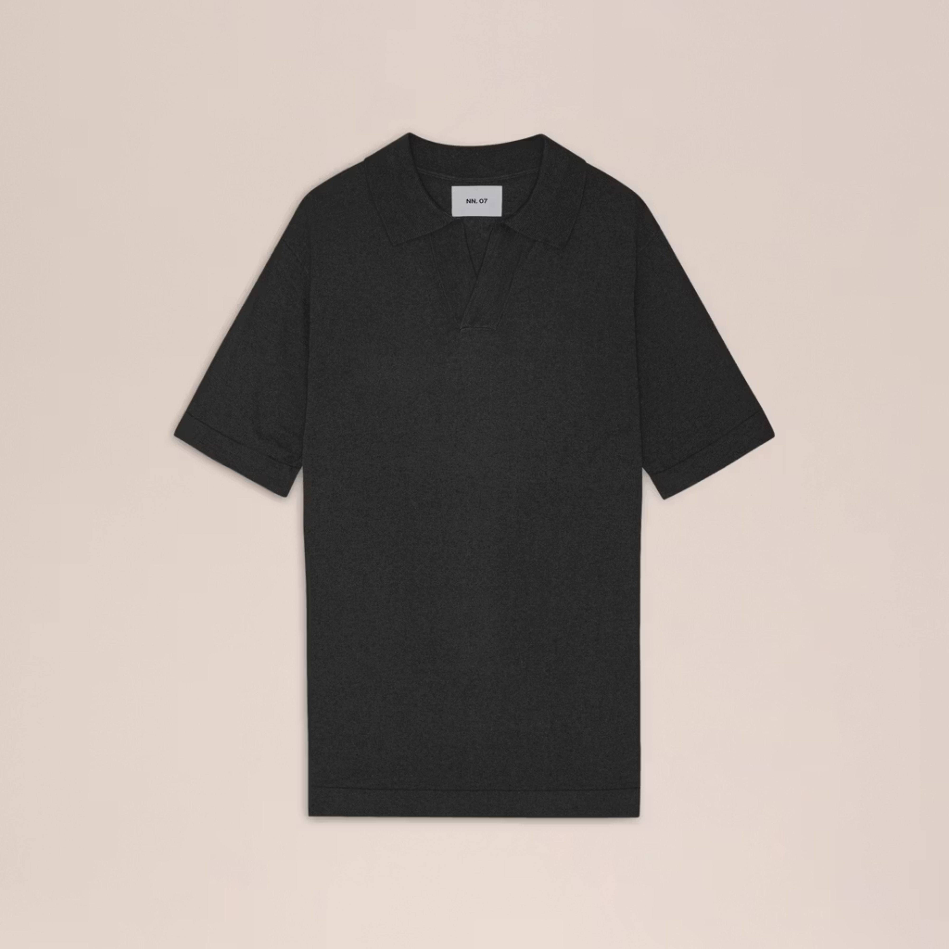 Ryan Knitted Linen Blend Polo Black NN.07