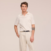 Ryan Knitted Linen Blend Polo Oat NN.07
