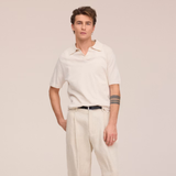Ryan Knitted Linen Blend Polo - Oat | NN.07