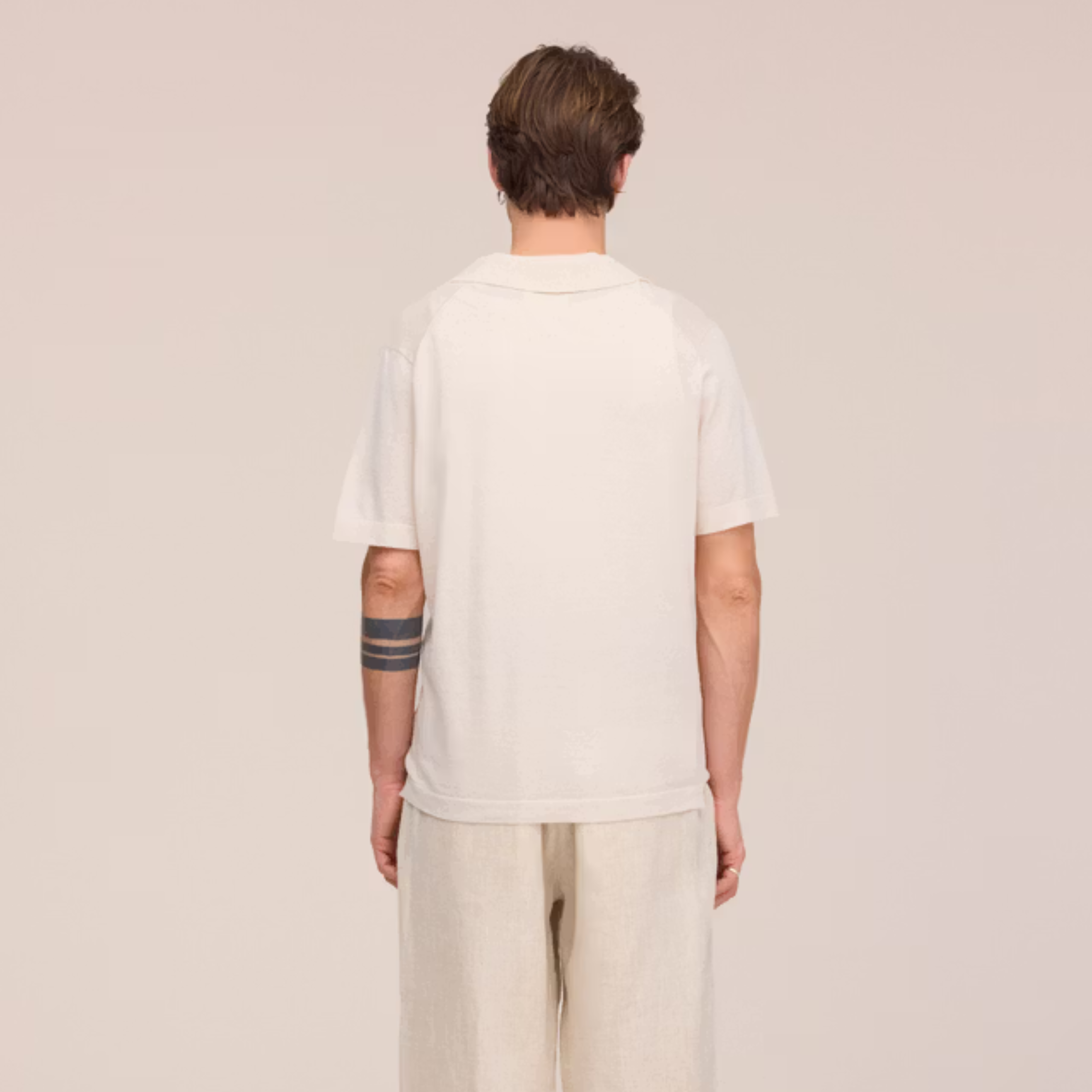 Ryan Knitted Linen Blend Polo Oat NN.07