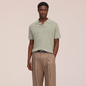 Ryan Knitted Linen Blend Polo Sage Green NN.07
