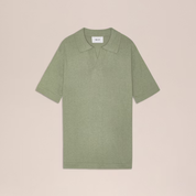 Ryan Knitted Linen Blend Polo Sage Green NN.07