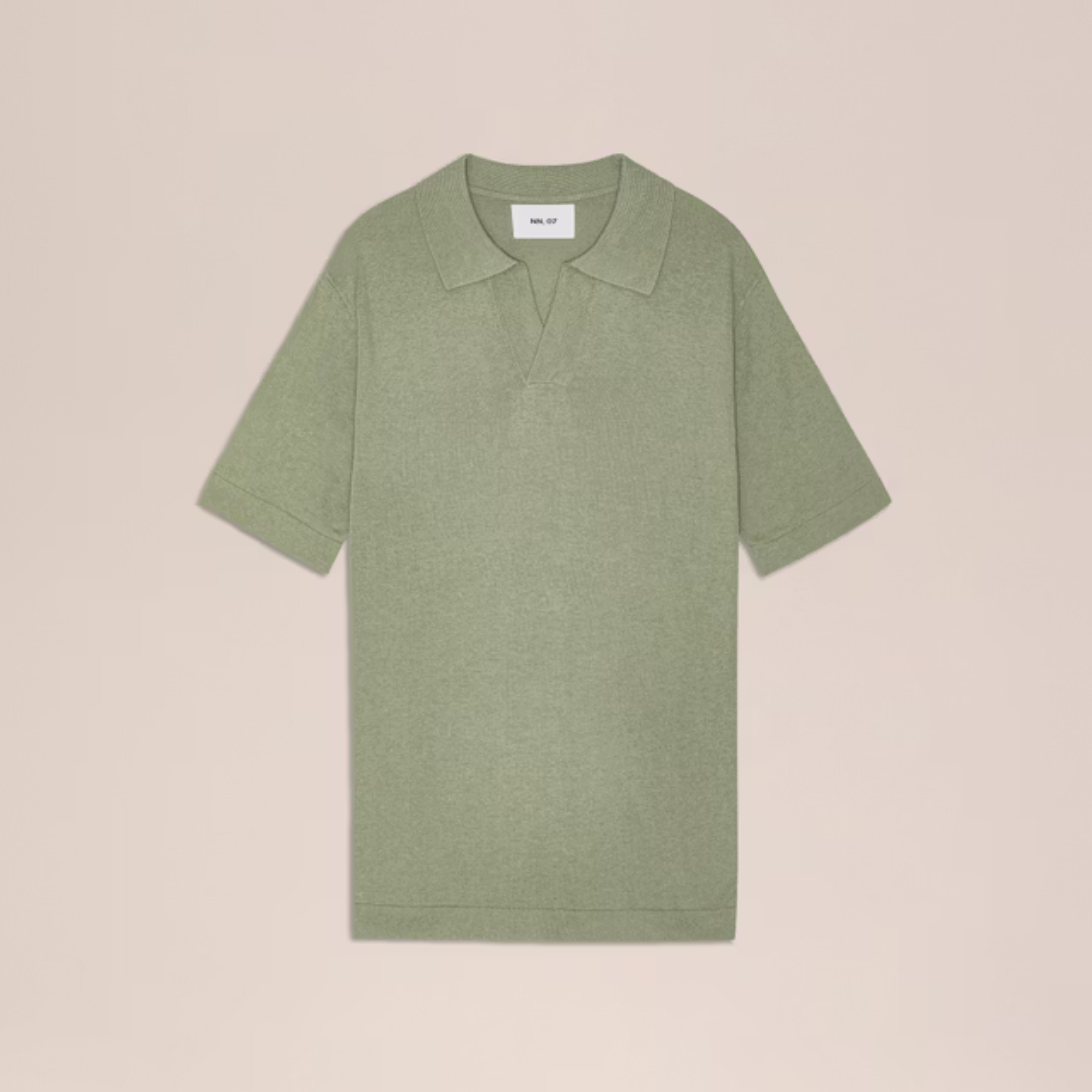 Ryan Knitted Linen Blend Polo Sage Green NN.07