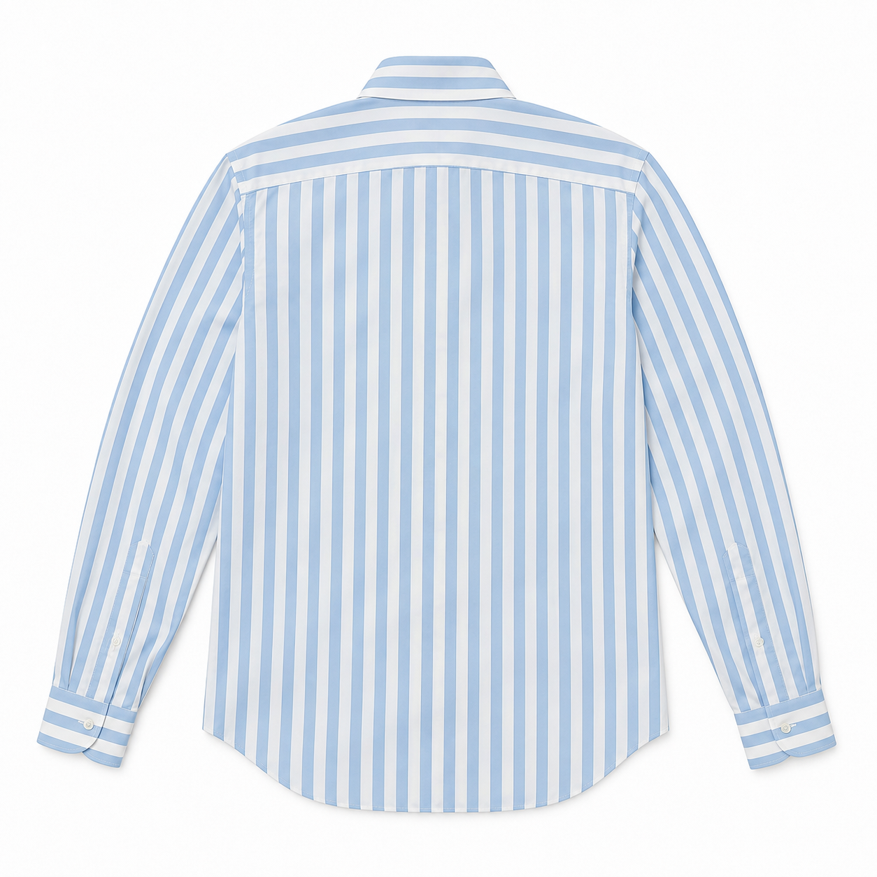 Blue White Wide Stripe Dress Shirt Sannino Napoli Shirtmaker