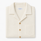 Crochet Camp Shirt - Cream | Sannino Napoli Shirtmaker