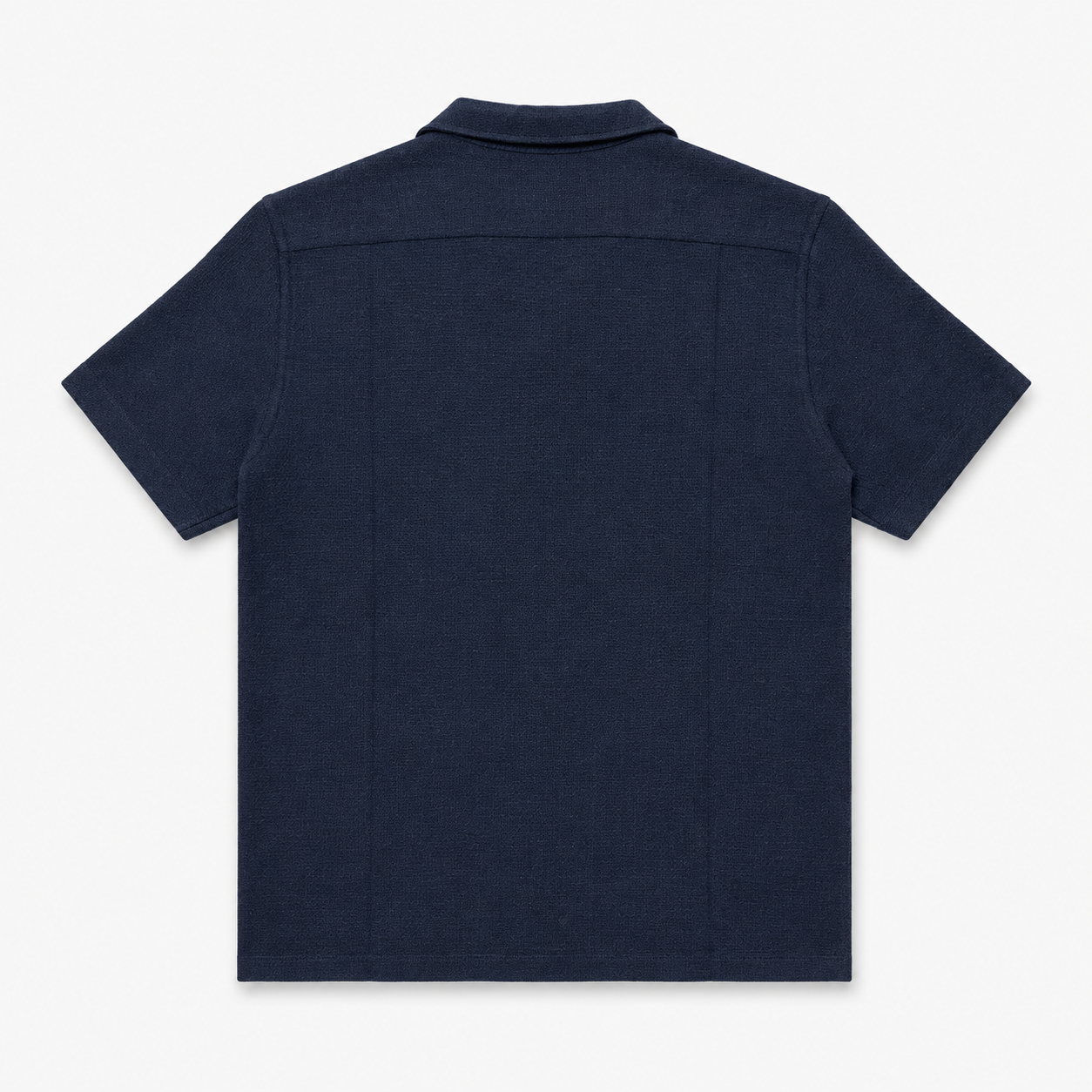 Sannino Crochet Camp Shirt Navy 