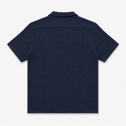 Sannino Crochet Camp Shirt Navy 