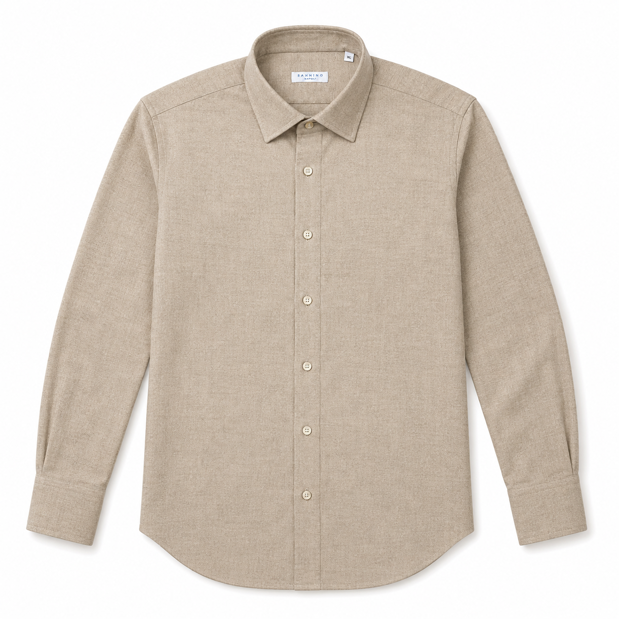 Tan Cotton Sannino Napoli Shirtmaker Men's Shirt