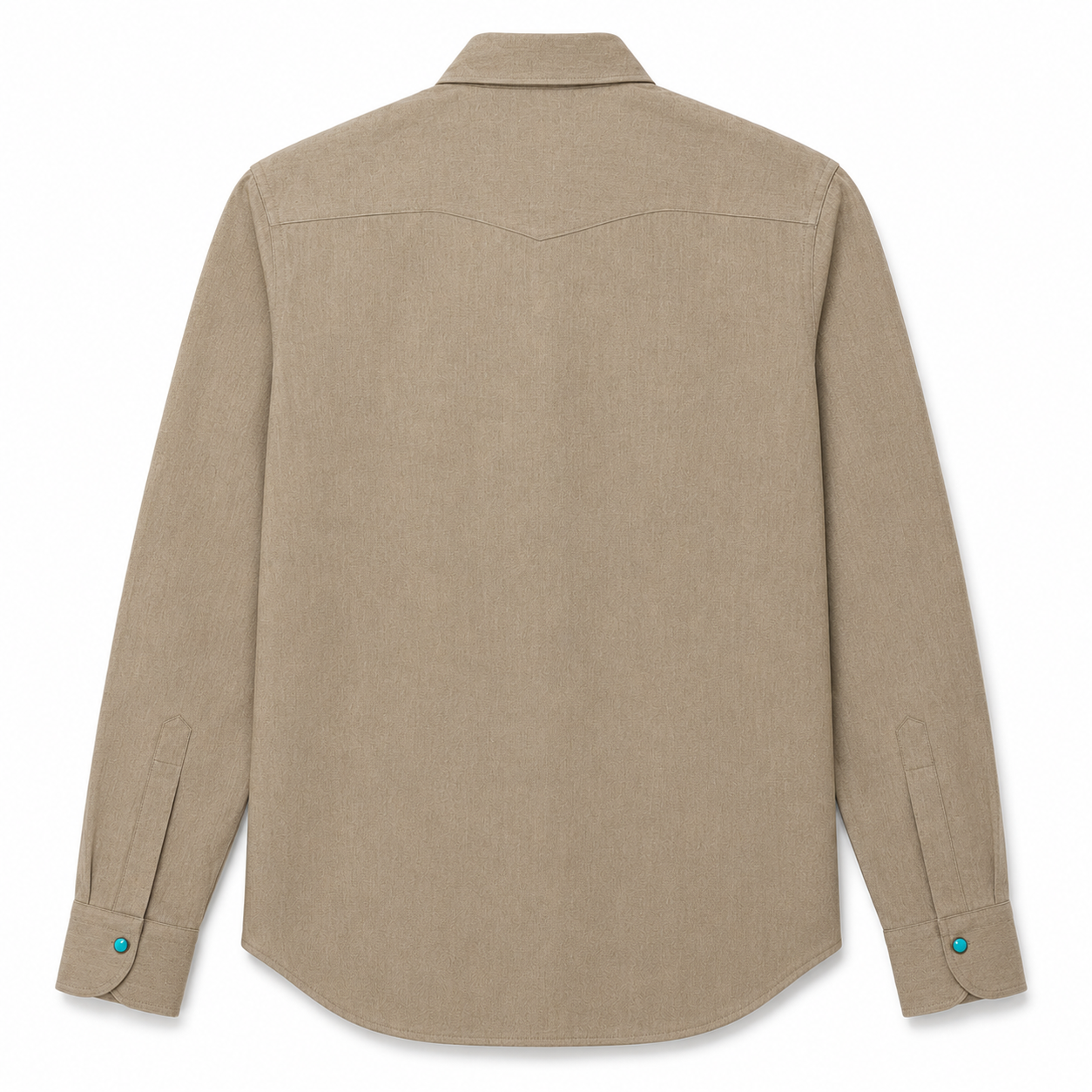 Sannino Tan Denim Shirt with Turquoise Snaps 