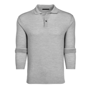 Saratoga Long Sleeve Polo Sweater Light Grey Heather Greyson Clothiers