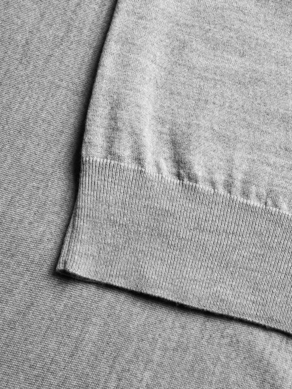 Saratoga Long Sleeve Polo Sweater Light Grey Heather Greyson Clothiers