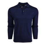 Saratoga Long Sleeve Sweater Polo - Maltese Blue | Greyson Clothiers