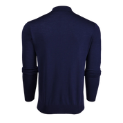 Saratoga Long Sleeve Sweater Polo Maltese Blue Greyson Clothiers