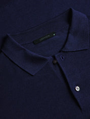 Saratoga Long Sleeve Sweater Polo Maltese Blue Greyson Clothiers