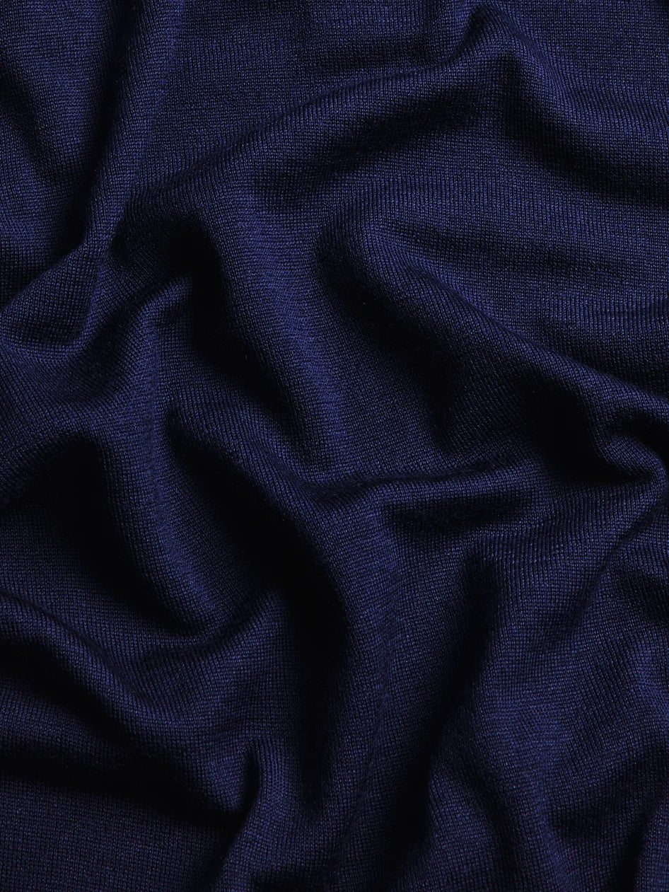 Saratoga Long Sleeve Sweater Polo Maltese Blue Greyson Clothiers