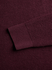 Saratoga Waffle Stitch Sweater Polo Merlot Greyson Clothiers cuff