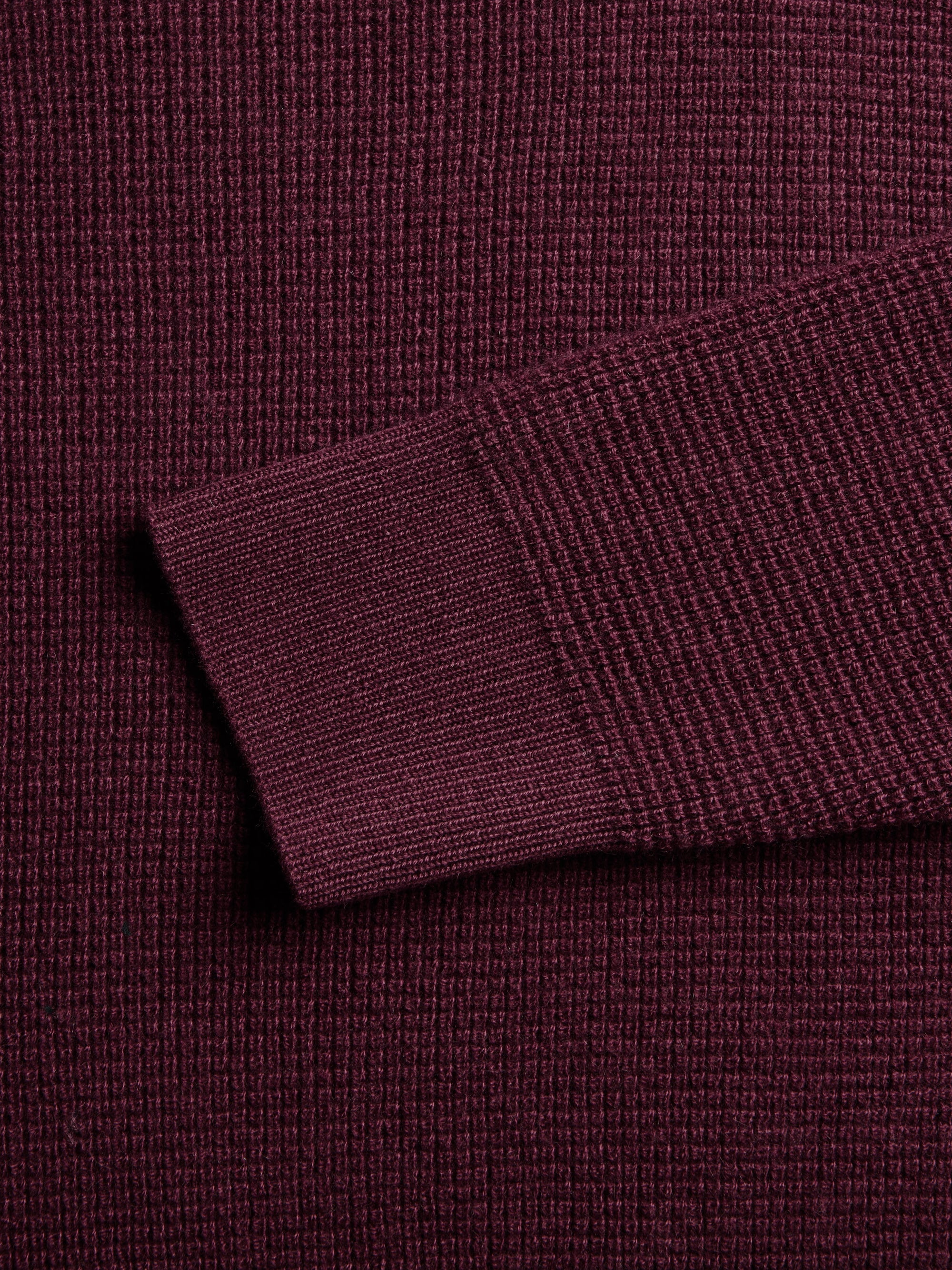 Saratoga Waffle Stitch Sweater Polo Merlot Greyson Clothiers cuff